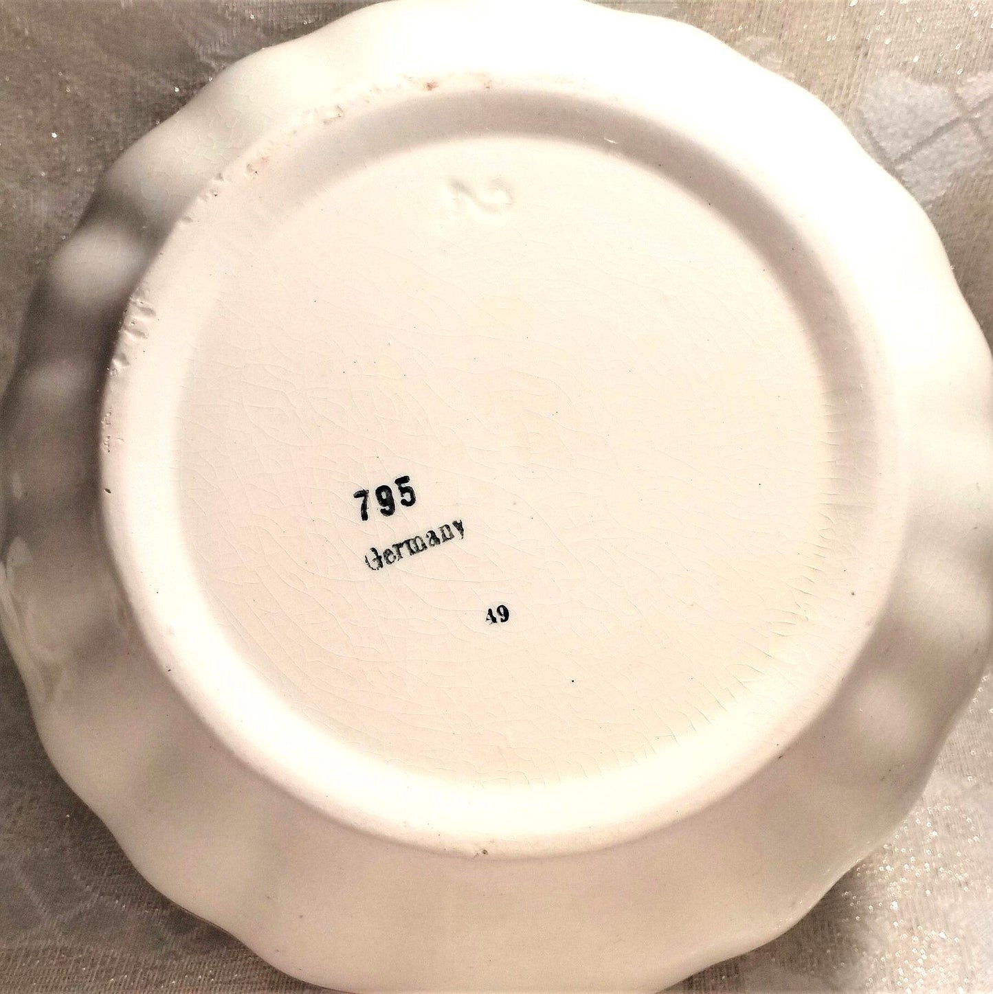 Large Vintage Floral Bowl, 1940s German Porcelain, Kitchen Decor