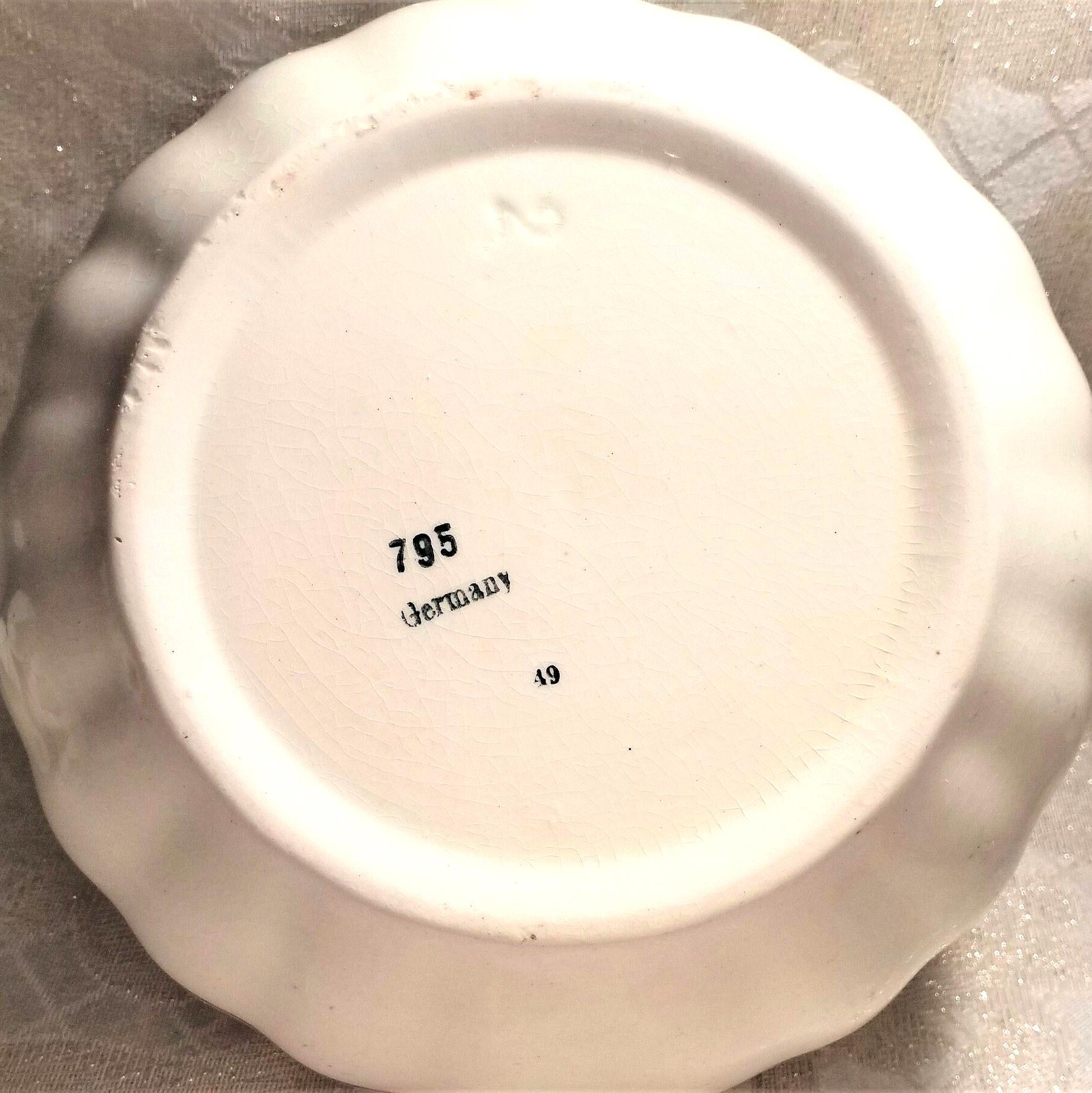 Large Vintage Floral Bowl, 1940s German Porcelain, Kitchen Decor