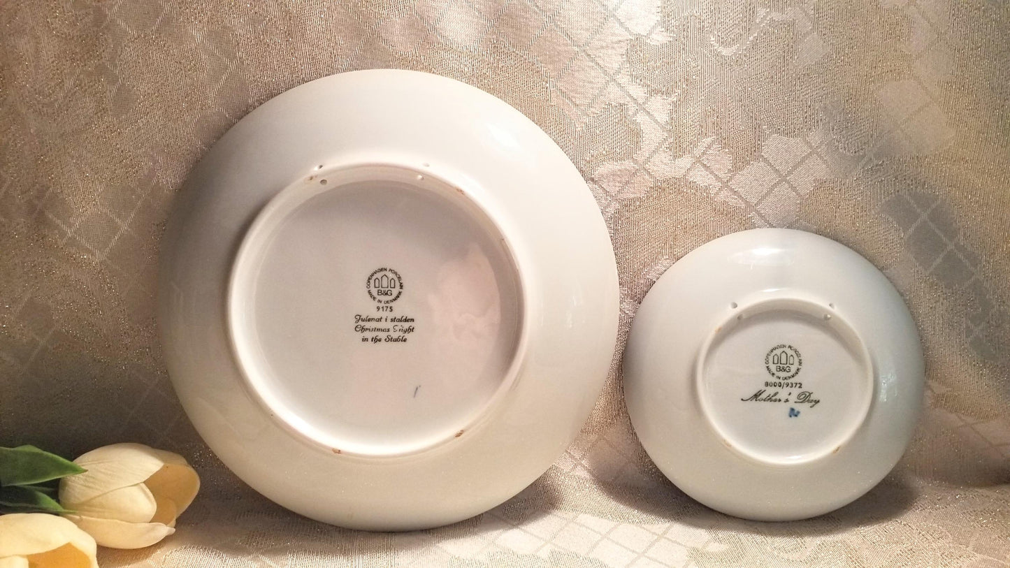 Bing and Grondahl Horse Plates, B&G Blue and White Porcelain Decor