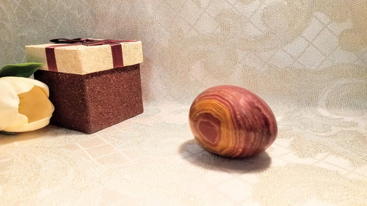 Petrified Wood Egg, Collectible Stone Decor with Presentation Box