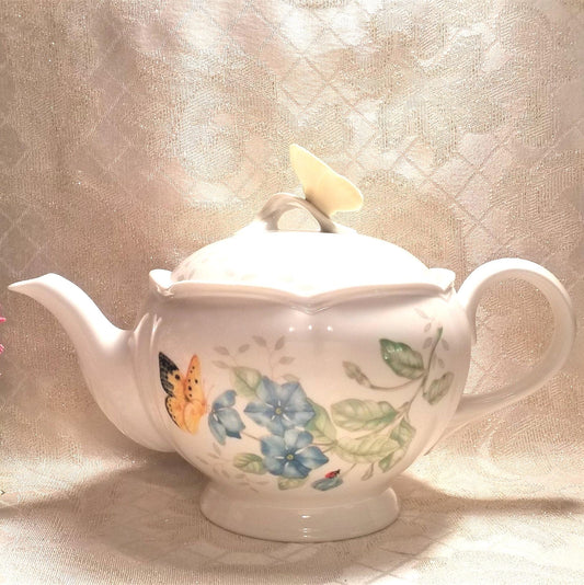 Lenox Butterfly Meadow Teapot, Laurie Le Luyer Design 30 Ounce And Always FREE Domestic SHIPPING