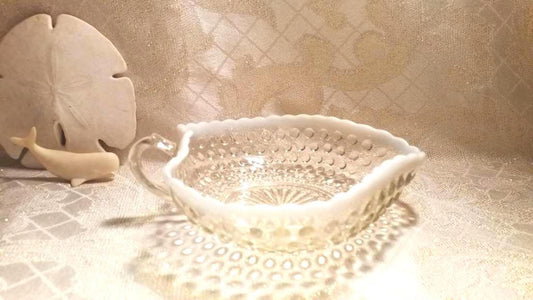 Vintage Heart Shaped Candy Dish White Milk Glass Rim And Always FREE Domestic SHIPPING