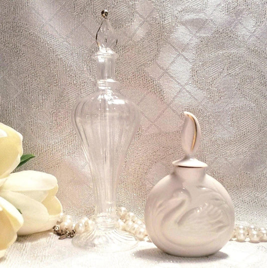 Vintage Lenox Swan Perfume Bottle And Handcrafted Egyptian Bottle Set And Always FREE Domestic SHIPPING For You