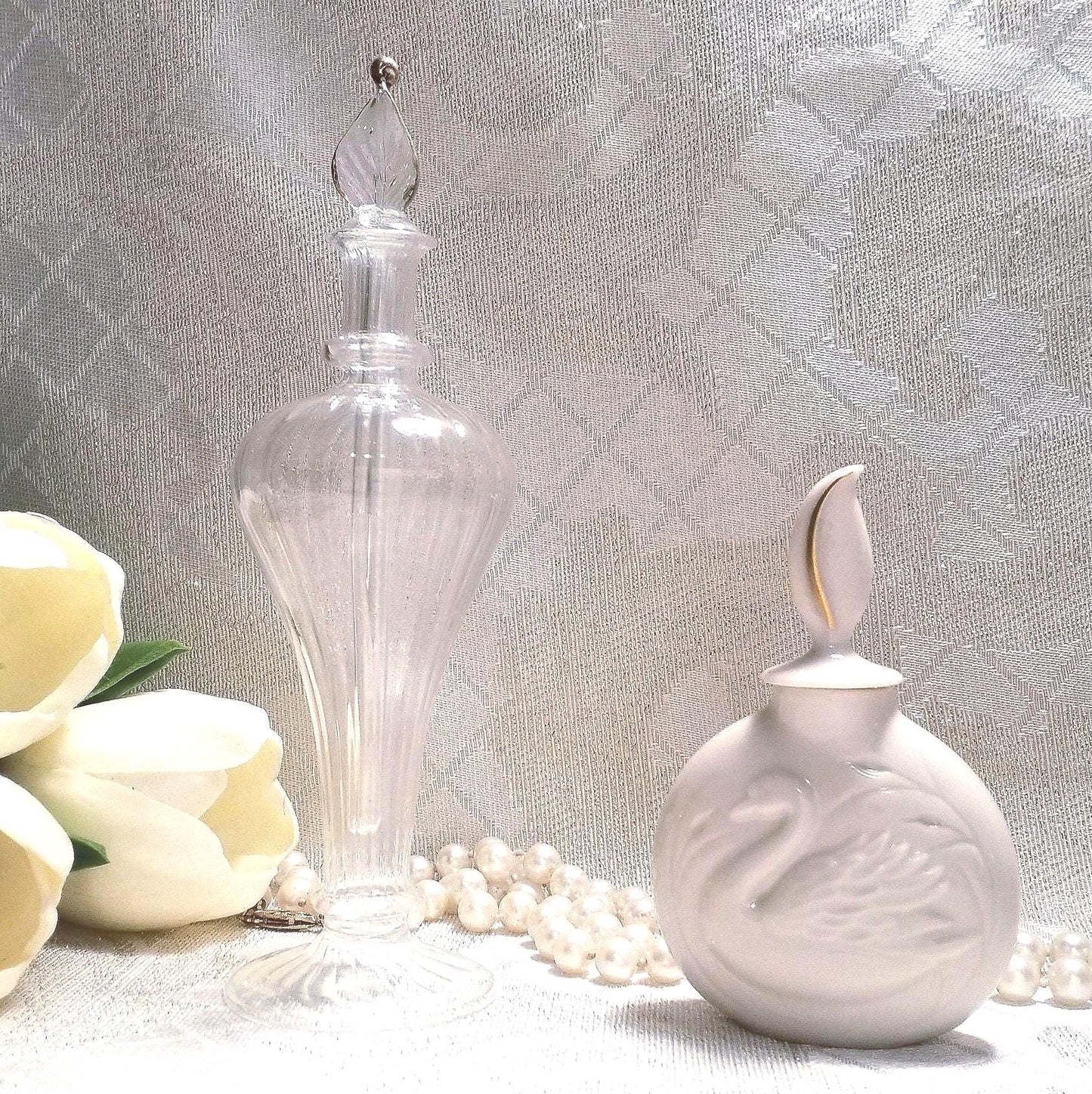 Vintage Lenox Swan Perfume Bottle And Handcrafted Egyptian Bottle Set And Always FREE Domestic SHIPPING For You