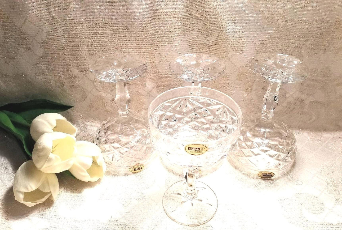 Sheffield Crystal Champagne/Gelato Glasses, Set of 4 - Wedding Glassware