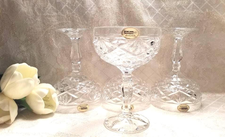 Sheffield Crystal Champagne/Gelato Glasses, Set of 4 - Wedding Glassware