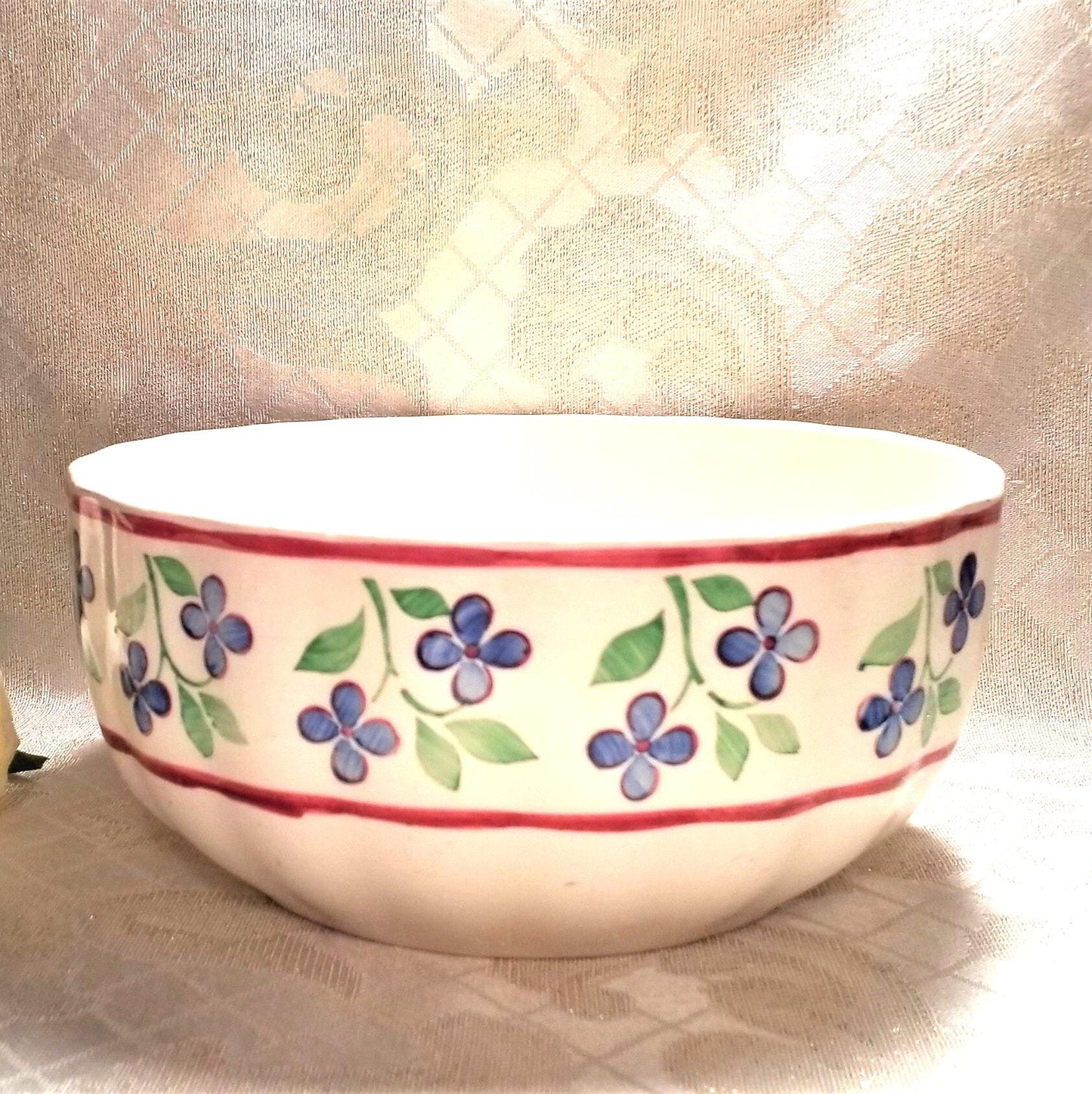 Large Vintage Floral Bowl, 1940s German Porcelain, Kitchen Decor