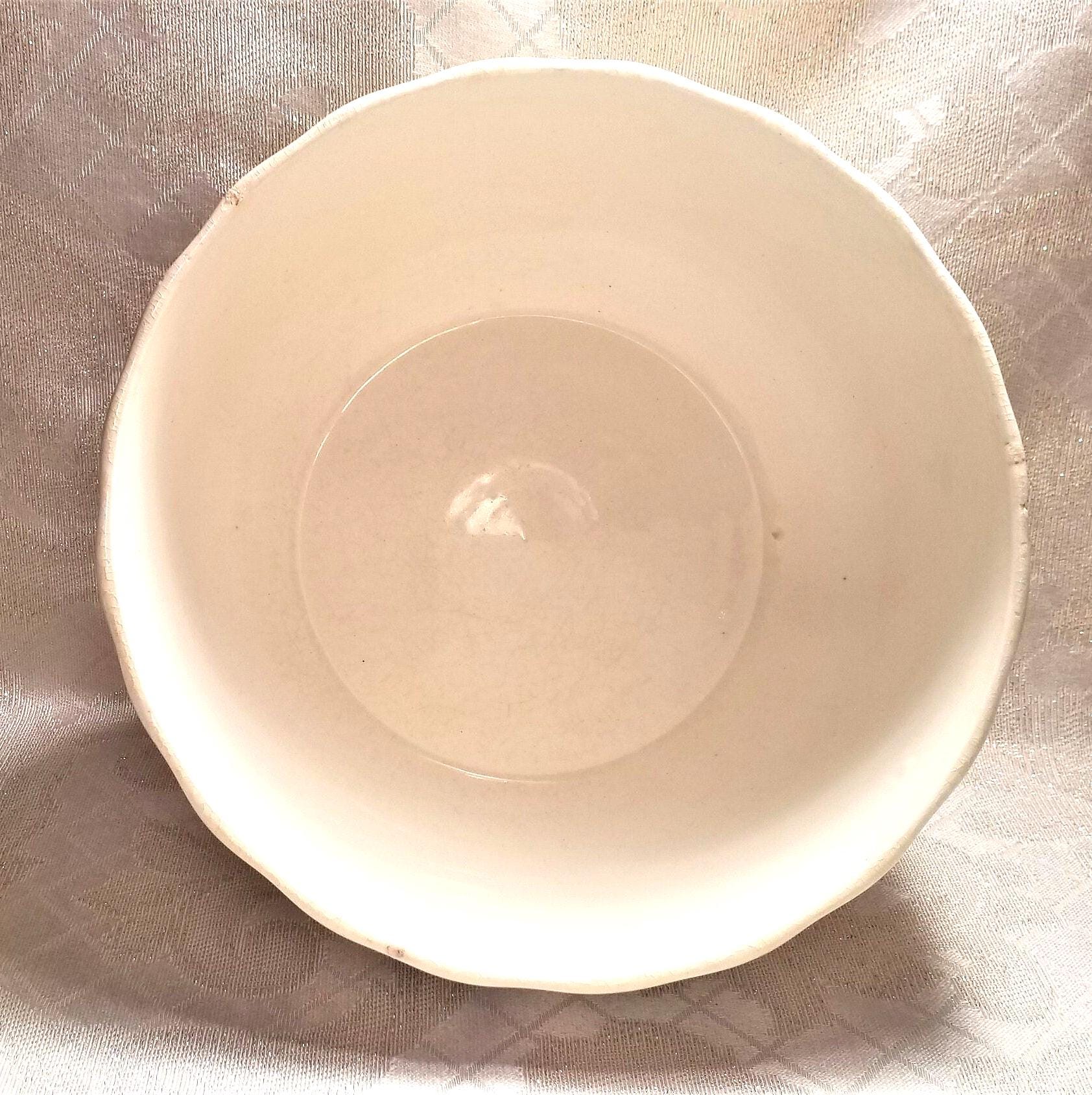 Large Vintage Floral Bowl, 1940s German Porcelain, Kitchen Decor