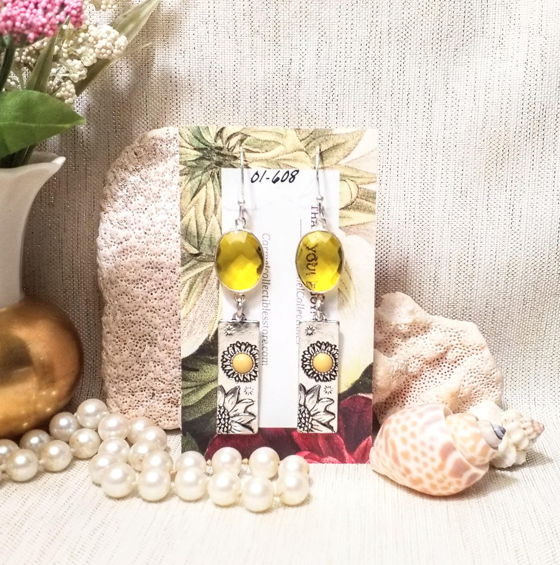 Handcrafted Earrings Beautiful Sunny Yellow Style Silverplated French Earwires Bright And Cheery For Spring FREE Domestic SHIPPING