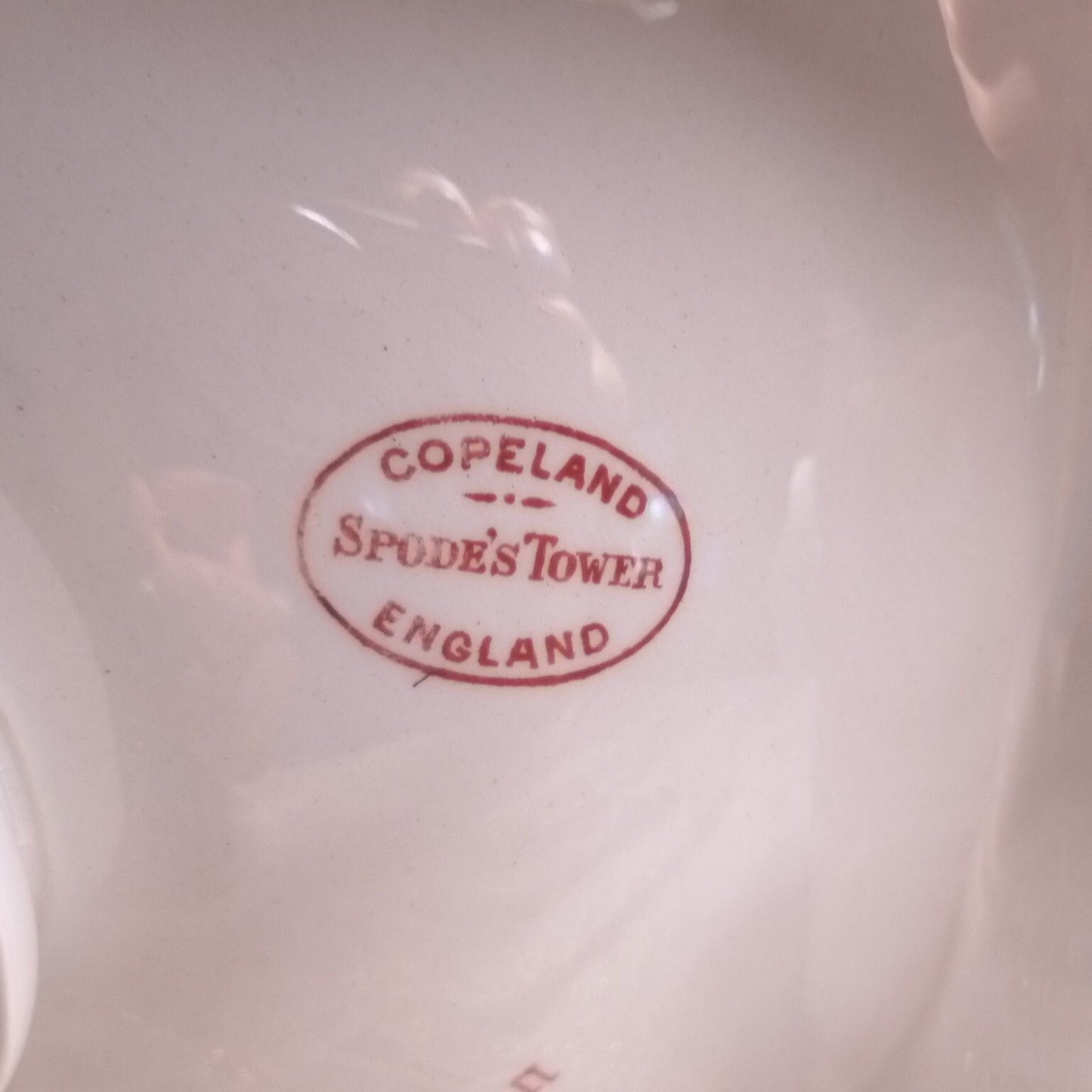 Copeland 1920s Spode's Tower Red And White Made In England Beautiful 3 Compartment Serving Dish With Handle Always FREE Domestic SHIPPING